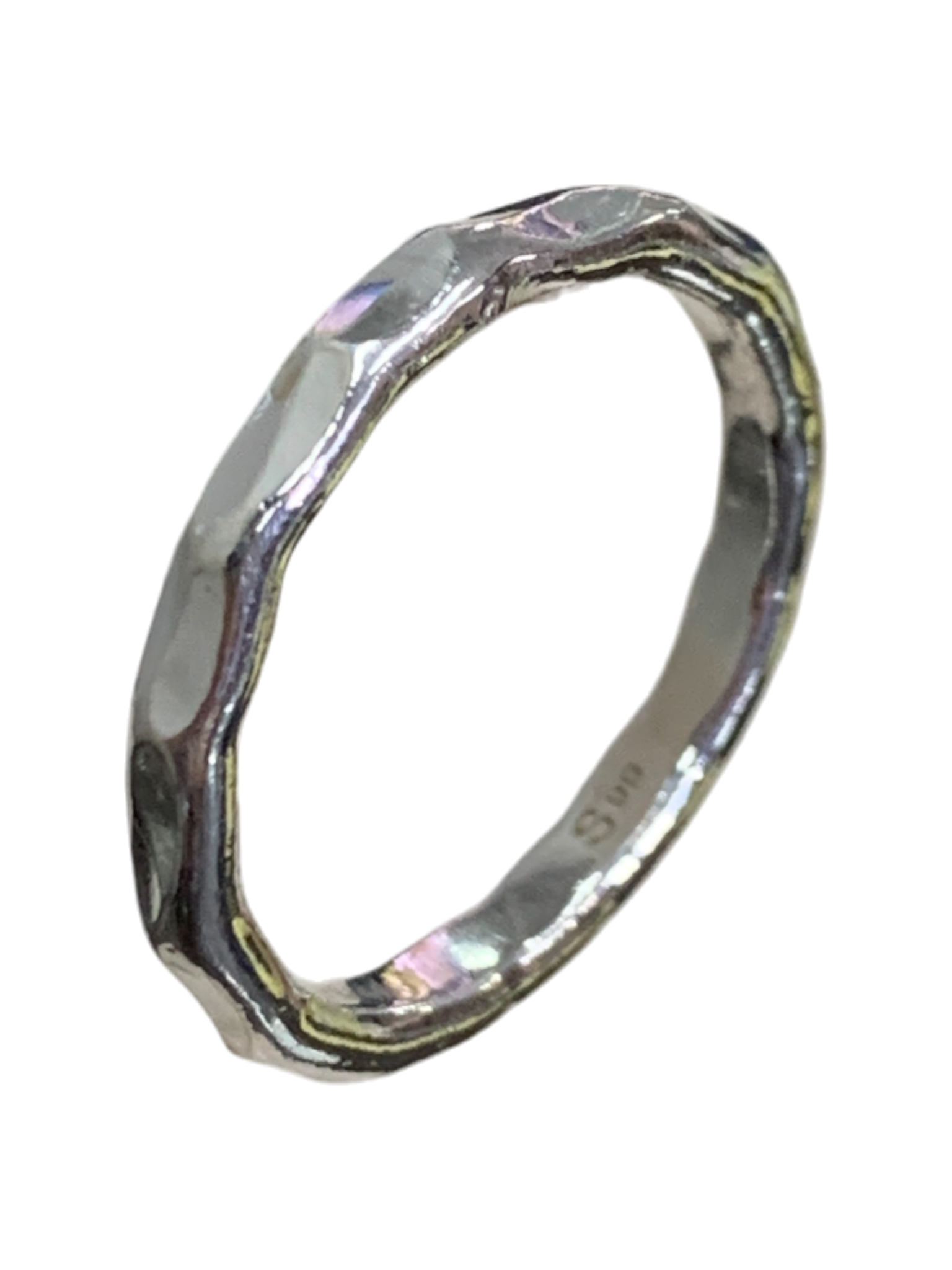 Organic Hammer Pattern Band Ring 570