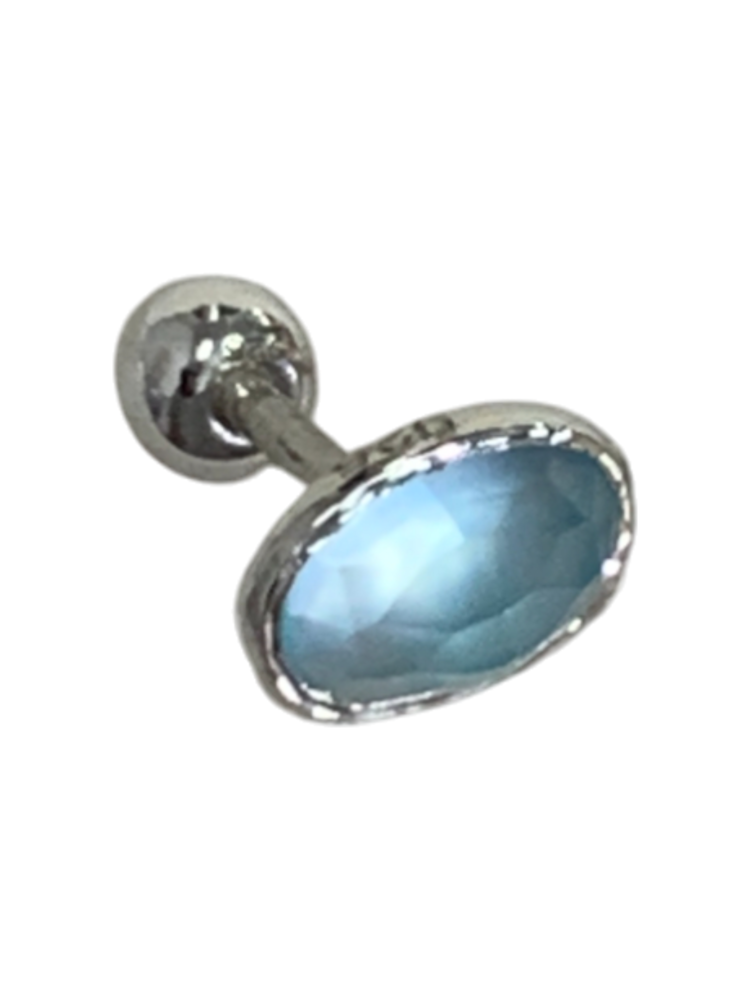 Skybule Acuamarine Oval Piercing