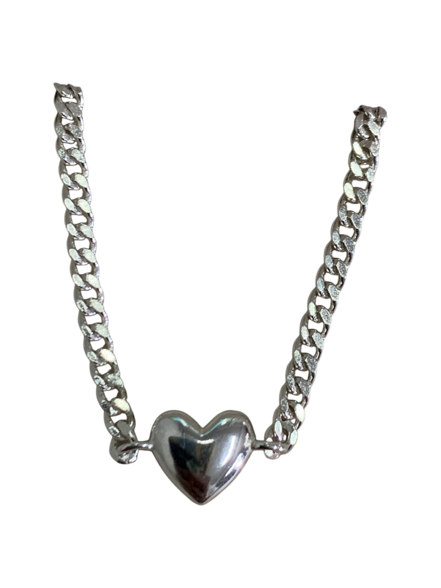 Chunky Heart Curb Chain Bracelet 748