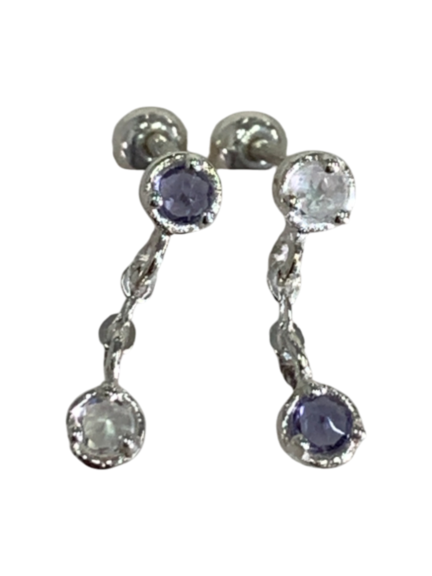 Navy Purple Gem Chain Piercing
