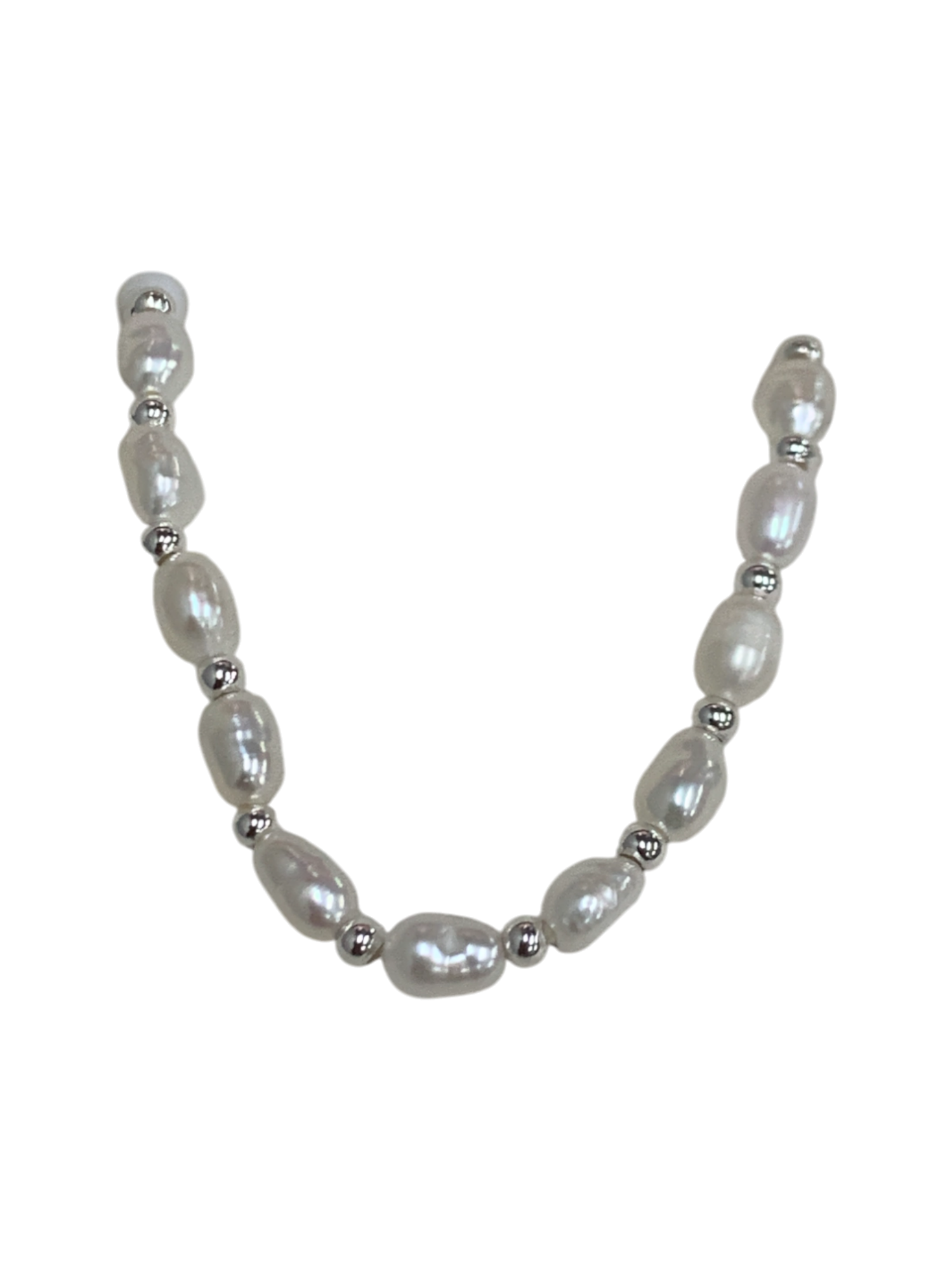Oval Pearl and Ball Beads Bracelet