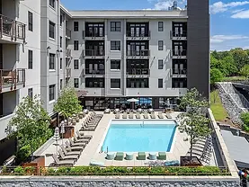 Exterior of North and Line Apartments in Atlanta, a luxury, pet-friendly community near the BeltLine