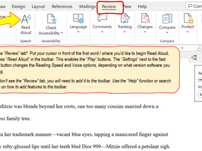 Use the "Read Aloud" Function to Edit Your Manuscript