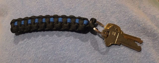 Thin Blue Line Paracord Keychain