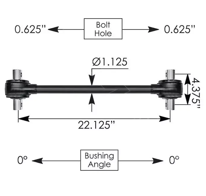 Torque Rod 22.125in Sealed Volvo part# 17QF480M, 20396154, 8061152, TMR63