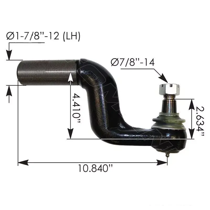 Tie Rod End Part# 1658946C91, R230217, ES3086L, 462.ES3086L