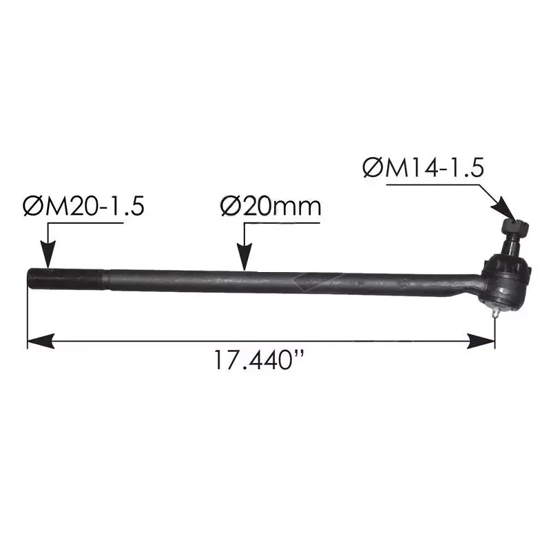 Drag Link: 17.440" C to E Type S part# R250065, DS1017, DS927, 463.DS1017