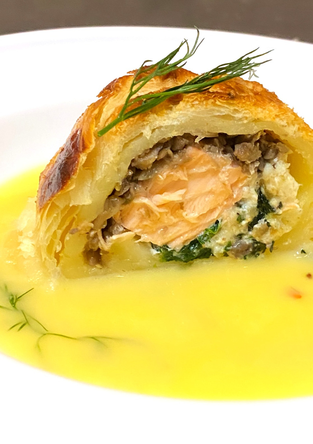 Cheese And Dill Salmon Wellington Salmon Wellington with Lemon Dill Beurre Blanc