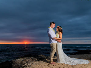 Kristine and Gregory's Big Island Hawaii Elopement At Sunset - Kuki`o Beach
