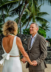 Katrin and Steffen, Ironman athletes, having a wedding ceremony in Kailua Kona with Kona Wedding Officiant.
