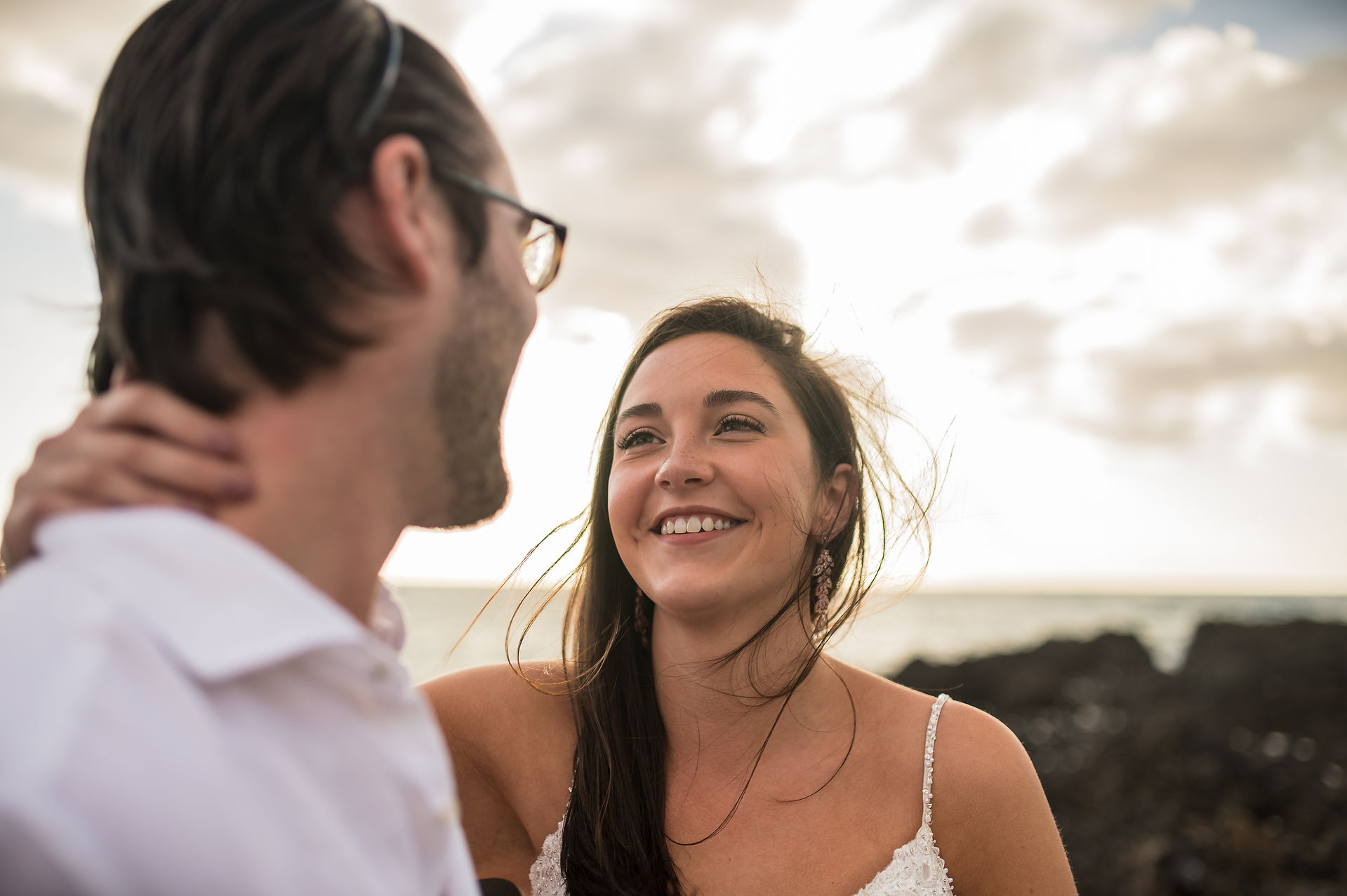Sunset joy at Kukiʻo Beach — a Big Island elopement with Kona Wedding Officiant® magic.