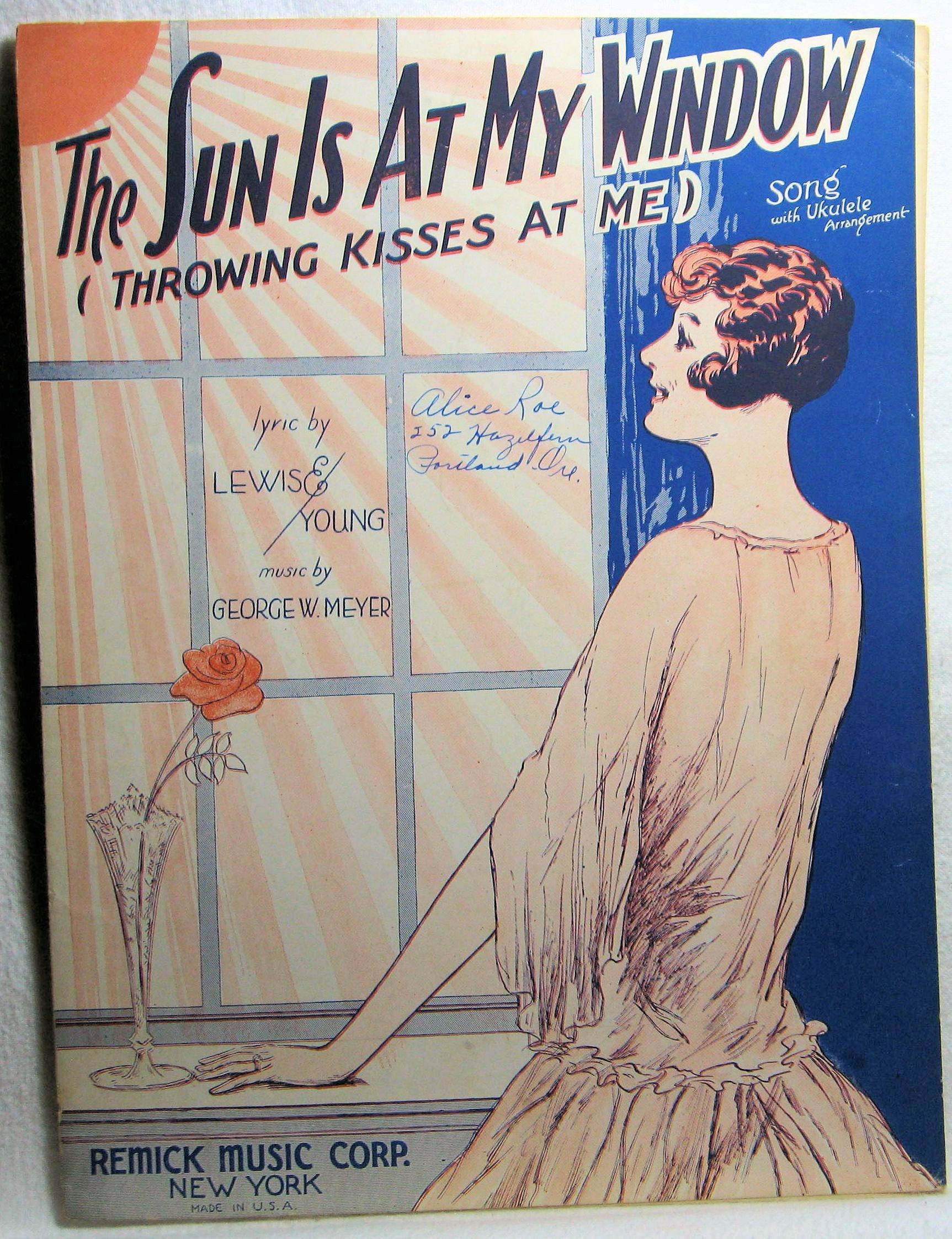 The Sun Is At My Window (Throwing Kisses at Me) [Song with Ukulele] 1928