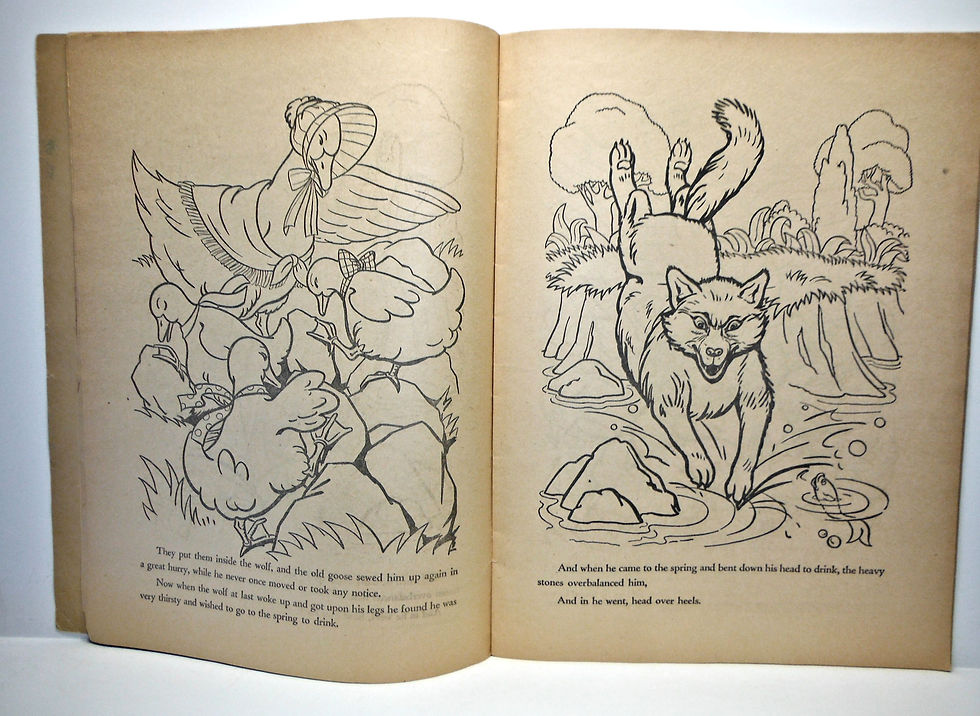 Thumbnail: The Seven Young Goslings also Fairy Wishes (Paint Book) 1941