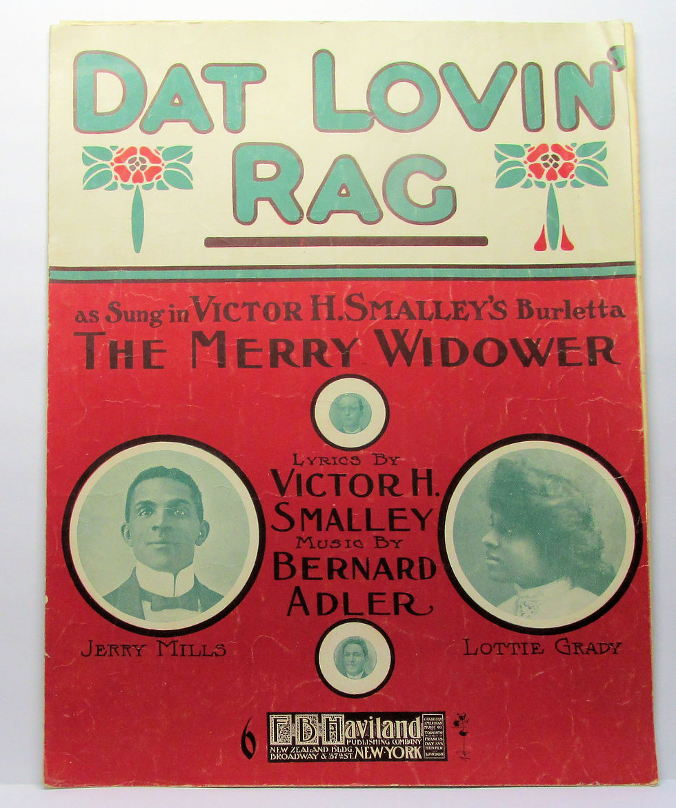 DAT LOVIN RAG as Sung in VICTOR H. SMALLEY'S Burletta "THE MERRY WIDOWER" 1907