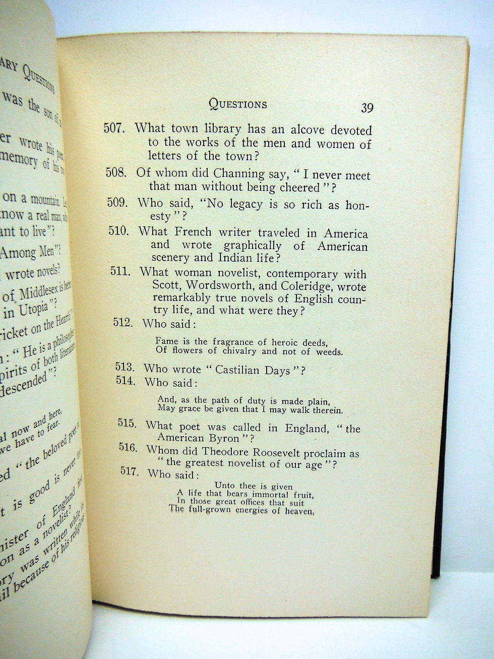 Thumbnail: 1,000 LITERARY Questions & Answers by Kramer 1917