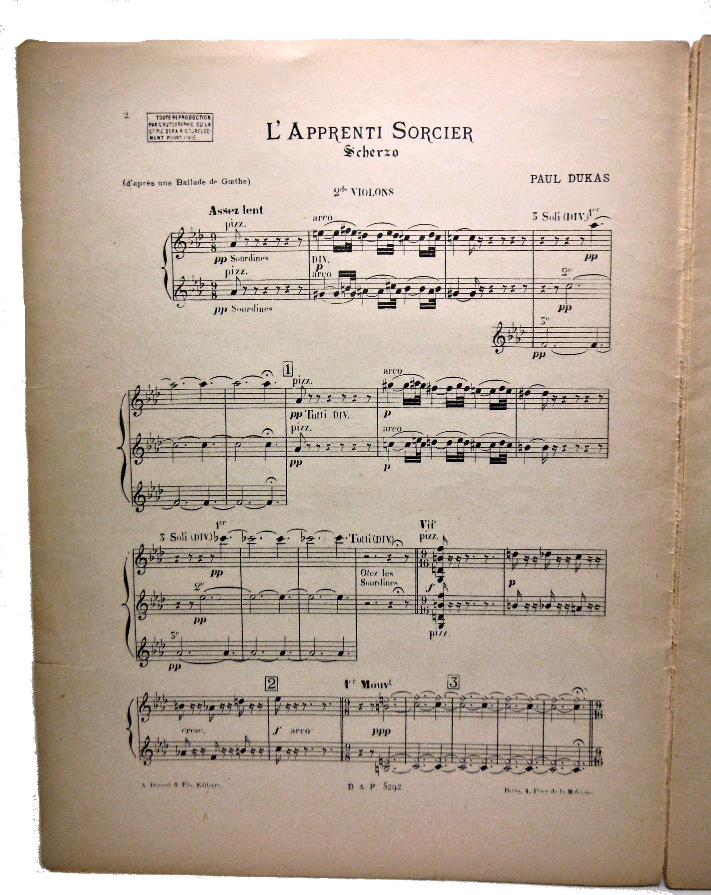 Sorcerer's Apprentice by Dukas (French) 1897