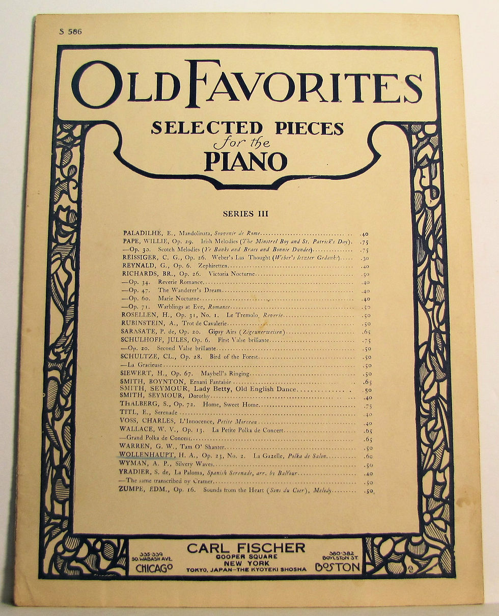 LA GAZELLE (OLD FAVORITES Selected Pieces for the PIANO) 1904