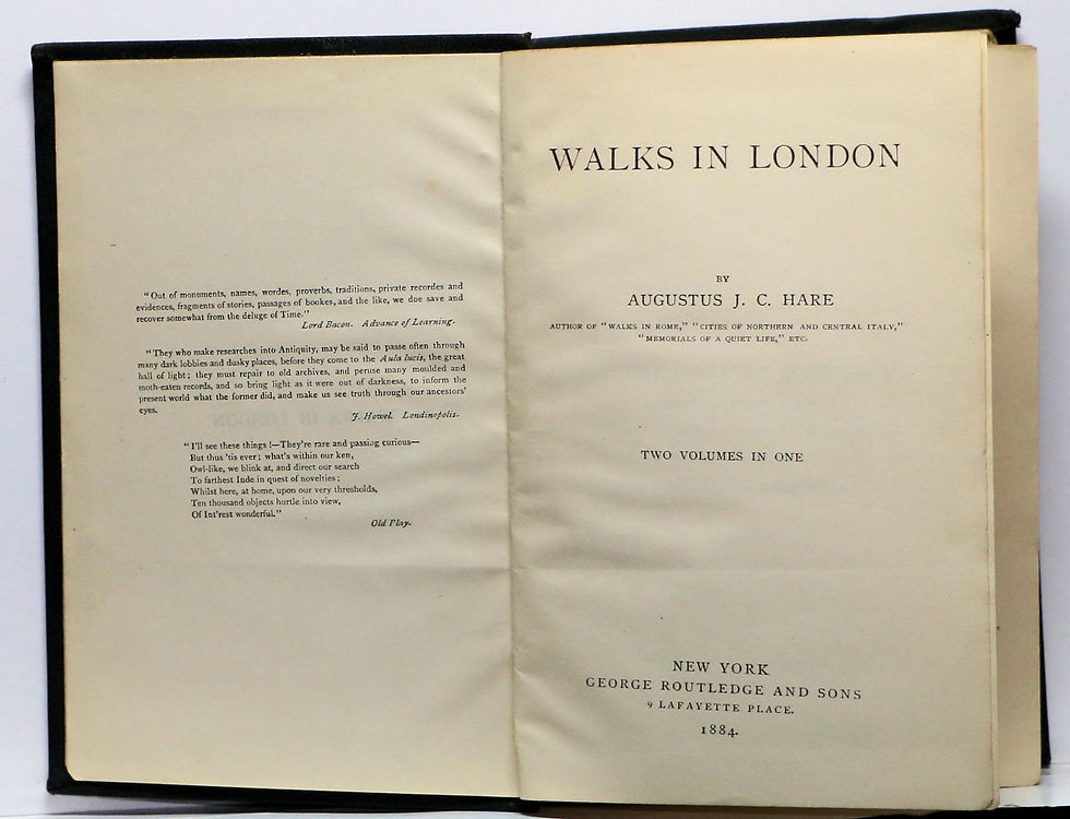 Thumbnail: WALKS IN LONDON IN  TWO VOLUMES (COMPLETE) by AUGUSTUS J. C. HARE 1884