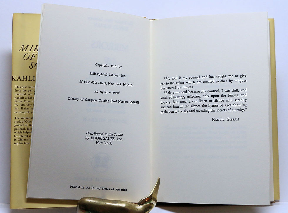Thumbnail: MIRRORS OF THE  SOUL Kahlil Gibran 1965