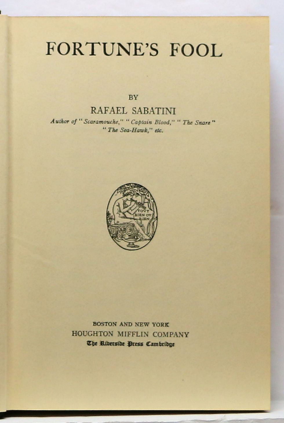 Thumbnail: FORTUNE'S FOOL by RAFAEL SABATINI 1923