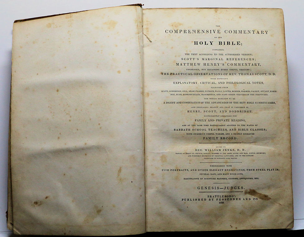 Thumbnail: Leather Comprehensive Commentary on the Holy Bible 1835 Four Volumes Rare