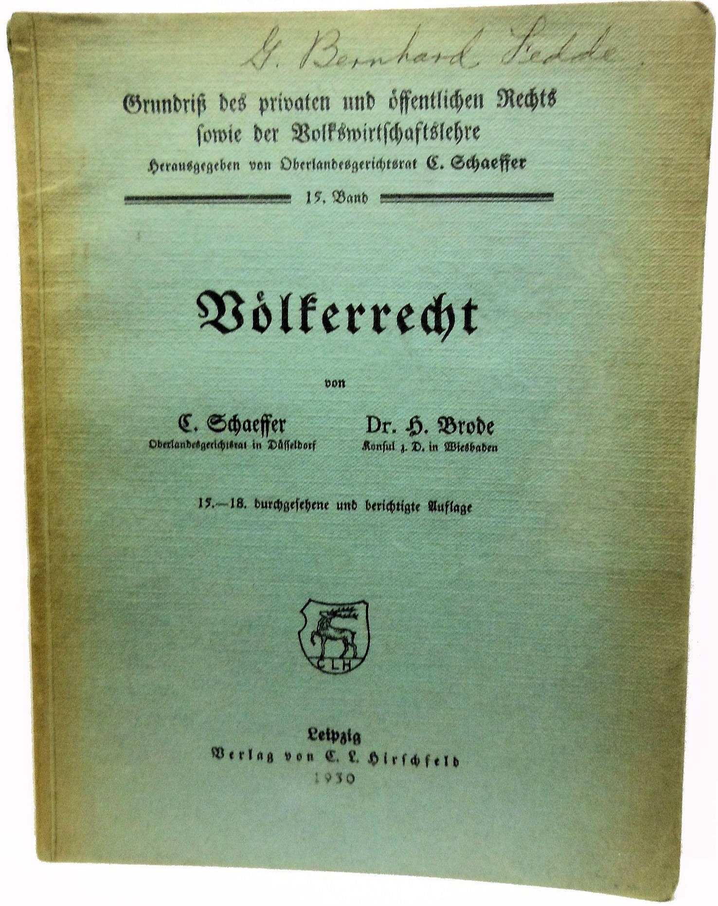 Bolferrecht Gchaeffer & Dr. Brode 1930 (German)