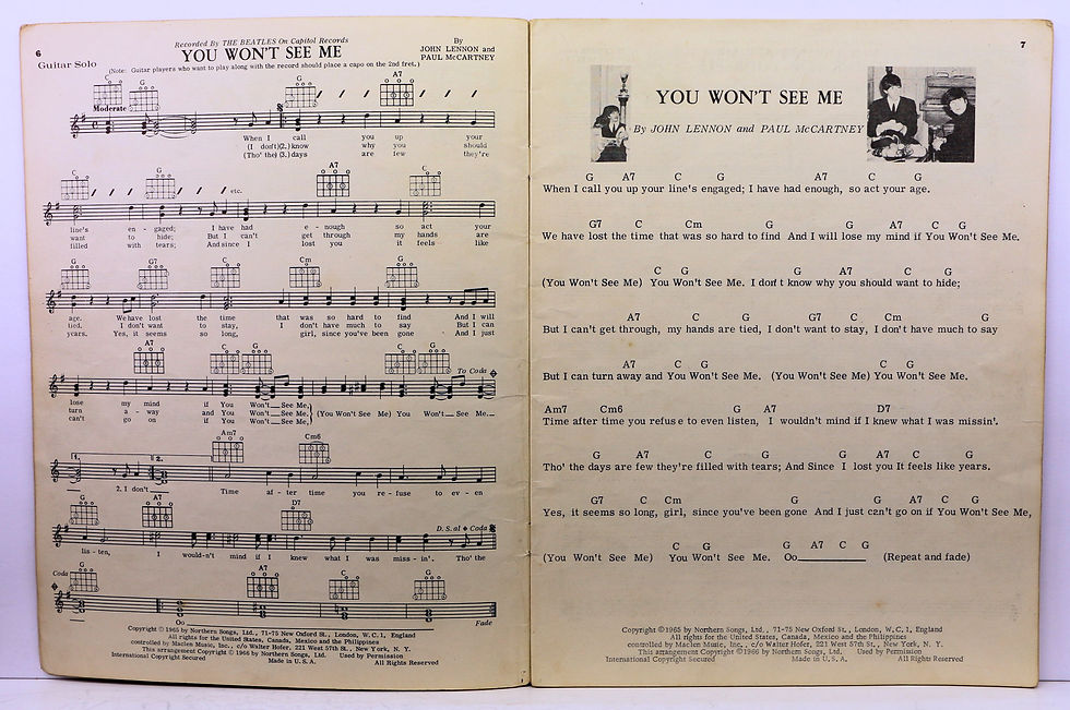 Thumbnail: THE BEATLES SOUVENIR MUSIC BOOK (RUBBER SOUL)