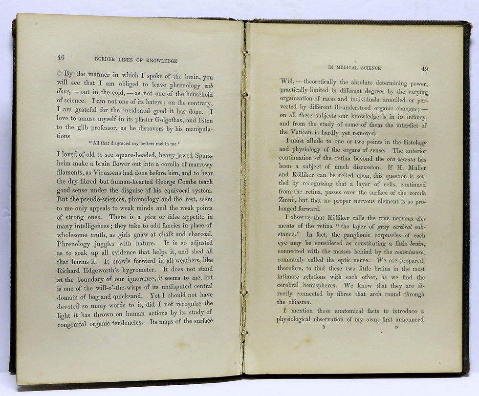 Thumbnail: BORDER LINES of KNOWLEDGE MEDICAL Harvard Lecture OLIVER WENDELL HOLMES, MD 1862