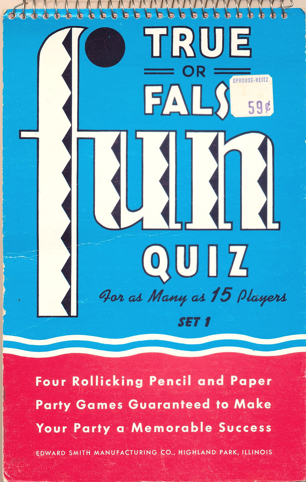 True or False Fun Quiz ca. 1950