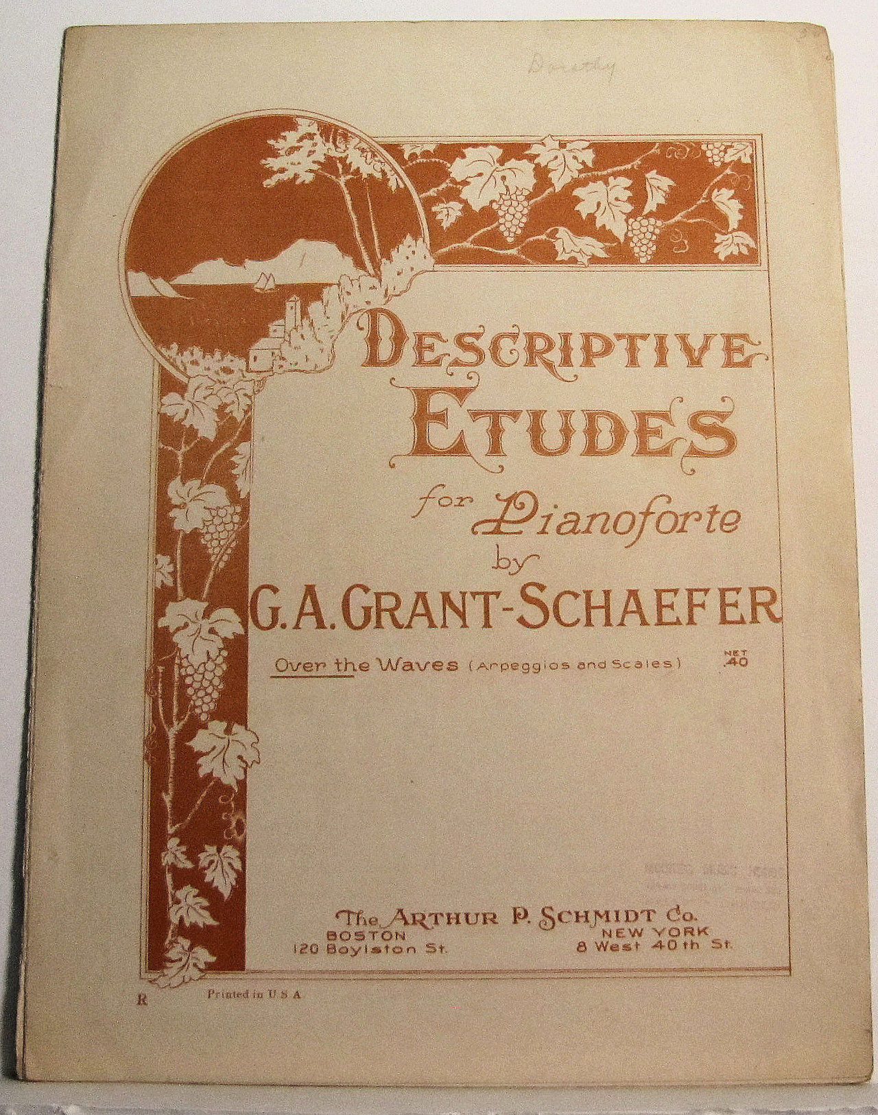 OVER THE WAVES (Descriptive Etudes for Pianoforte) by G. A. Grant-Schaefer 1924