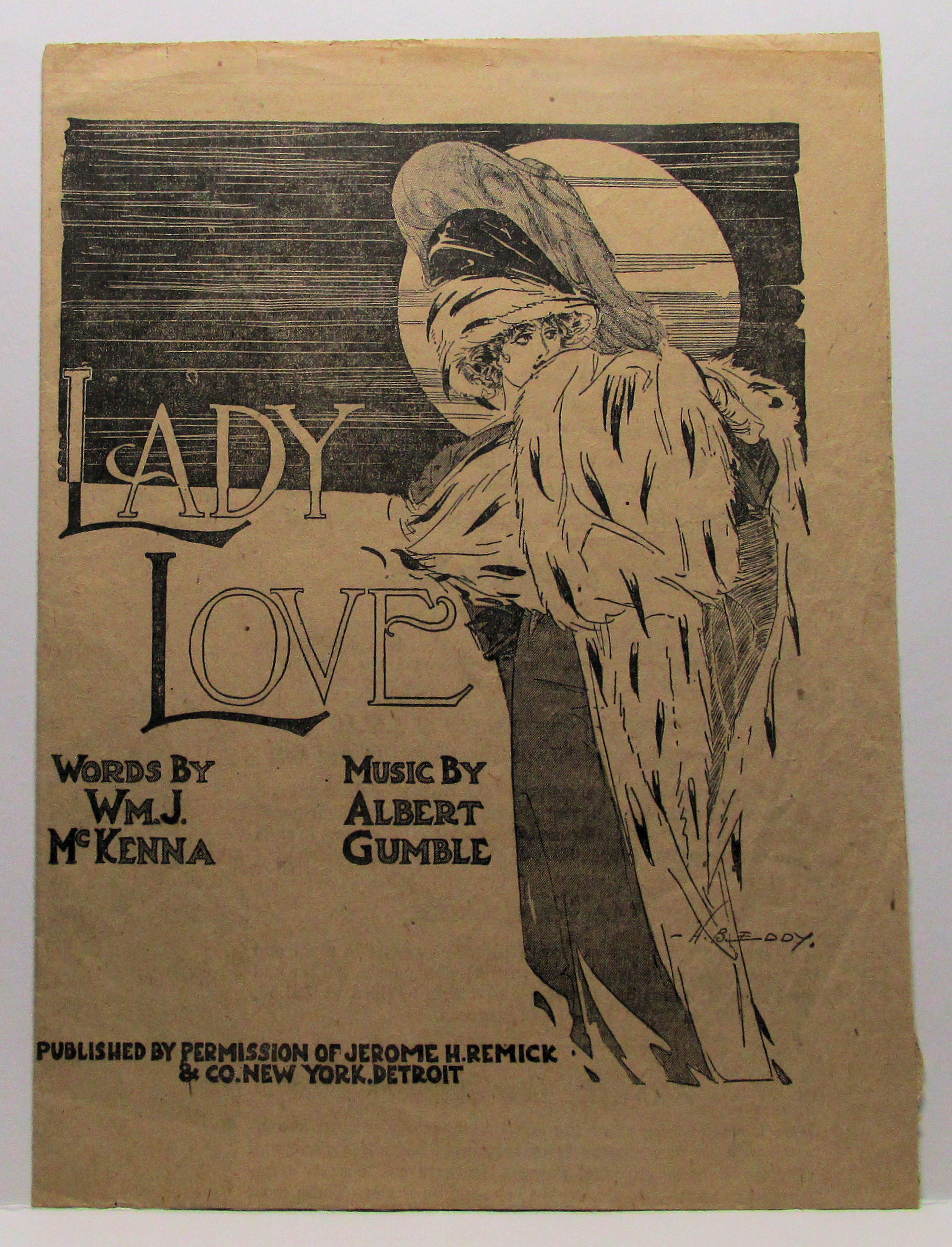 LADY LOVE by Wm. J. McKenna (Newspaper Sheet Music) 1914