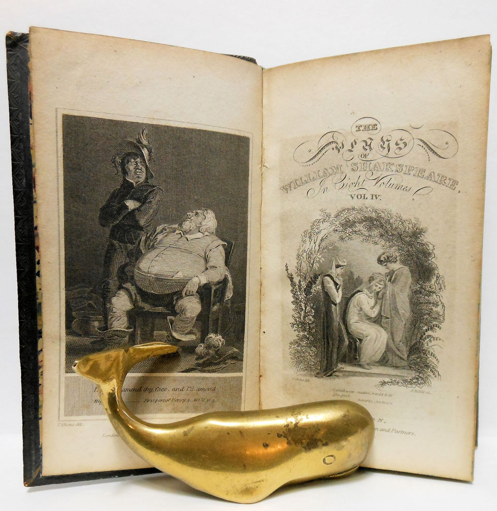 Thumbnail: The PLAYS of WILLIAM SHAKSPEARE (8 Vol. Set Complete) Dark Blue Morocco 1770s