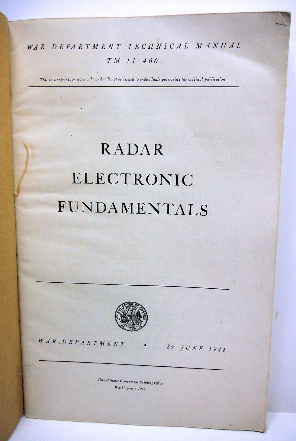 Thumbnail: TM 11-466 Radar Electronic Fundamentals (War Dept. Technical Manual) 1944