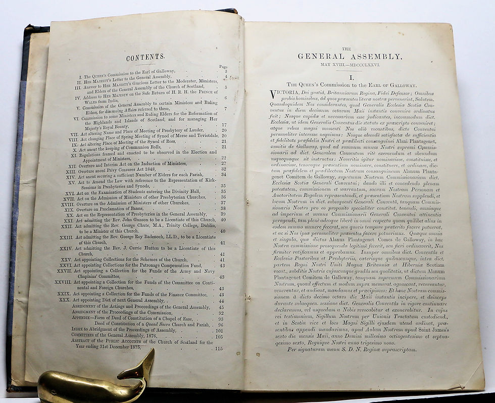 Thumbnail: CHURCH OF SCOTLAND Principal Acts - General Assembly Edinburgh - 1876-1879 Rare!