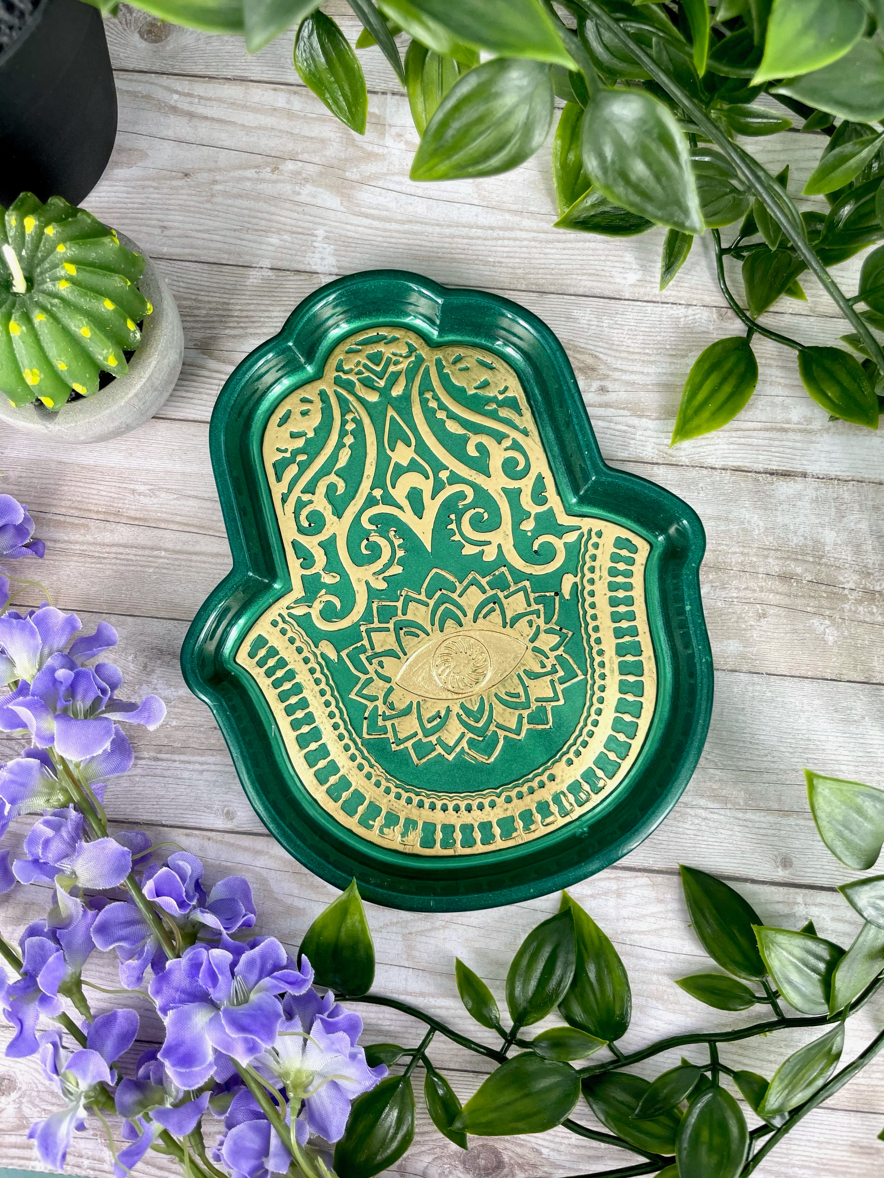 Emerald Hamsa Dish