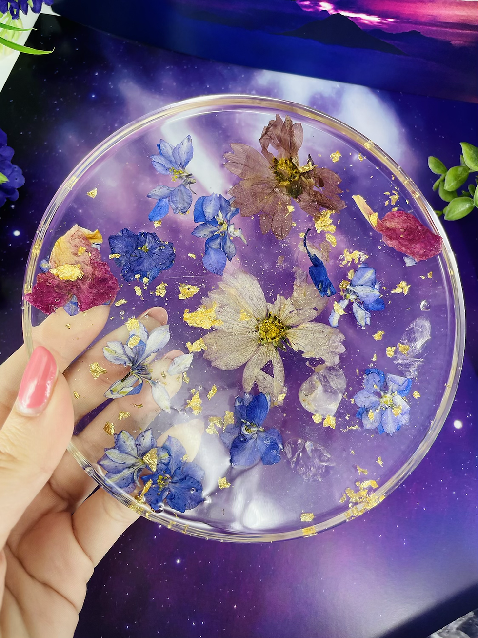 Thumbnail: Amethyst Crystal Floating Flower Coaster