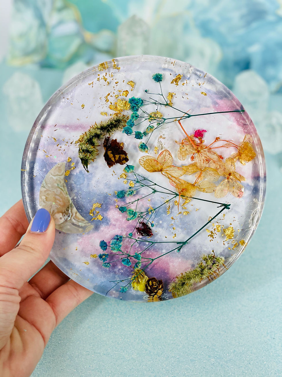 Thumbnail: Dreamy Skies Floral Crystal Candle Coaster