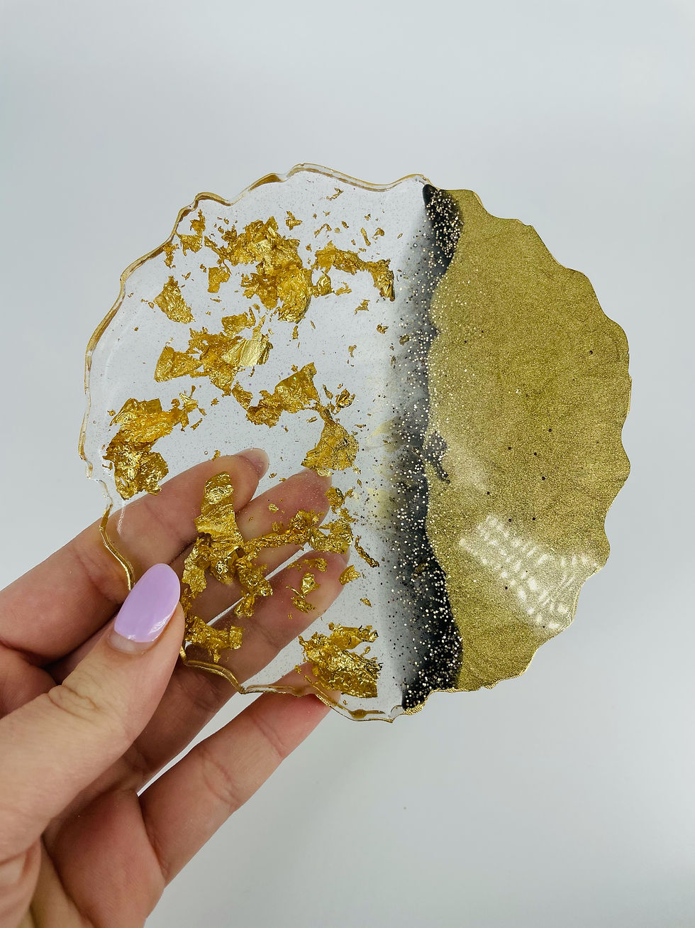 Gold Leaf Black Galaxy Goddess Coaster