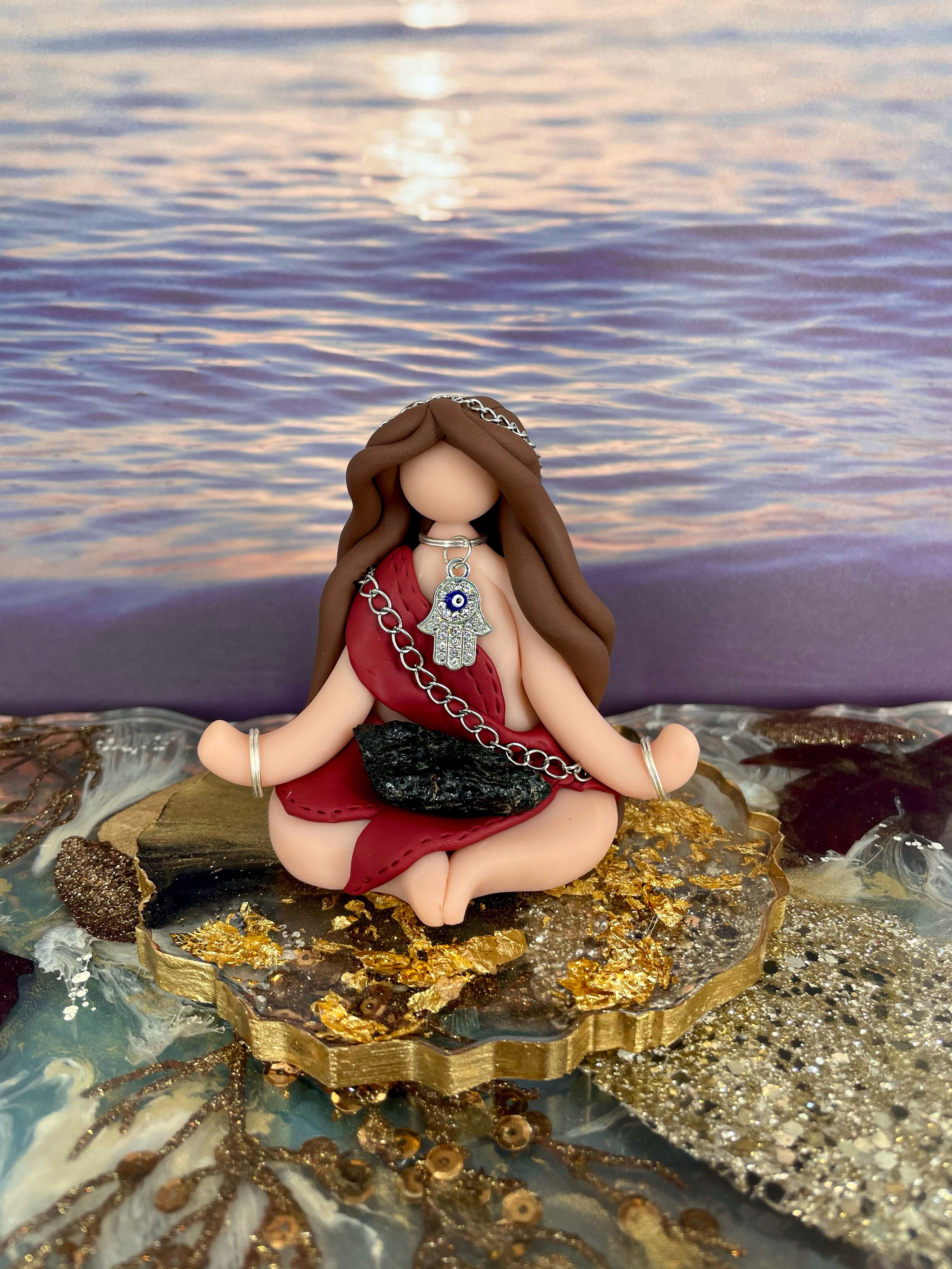 Meditating Black Tourmaline Gypsy Goddess