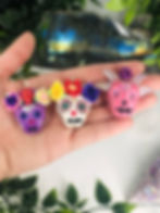 Thumbnail: Purple Sugar Scull Pendant - Dia de la Muerte