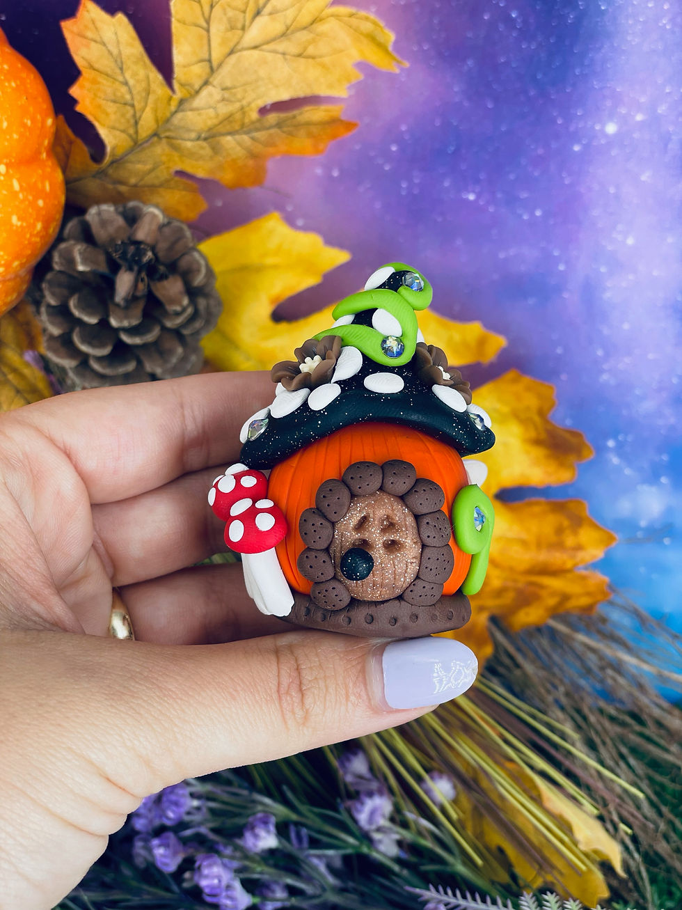 Mushroom Pumpkin Fairy Door