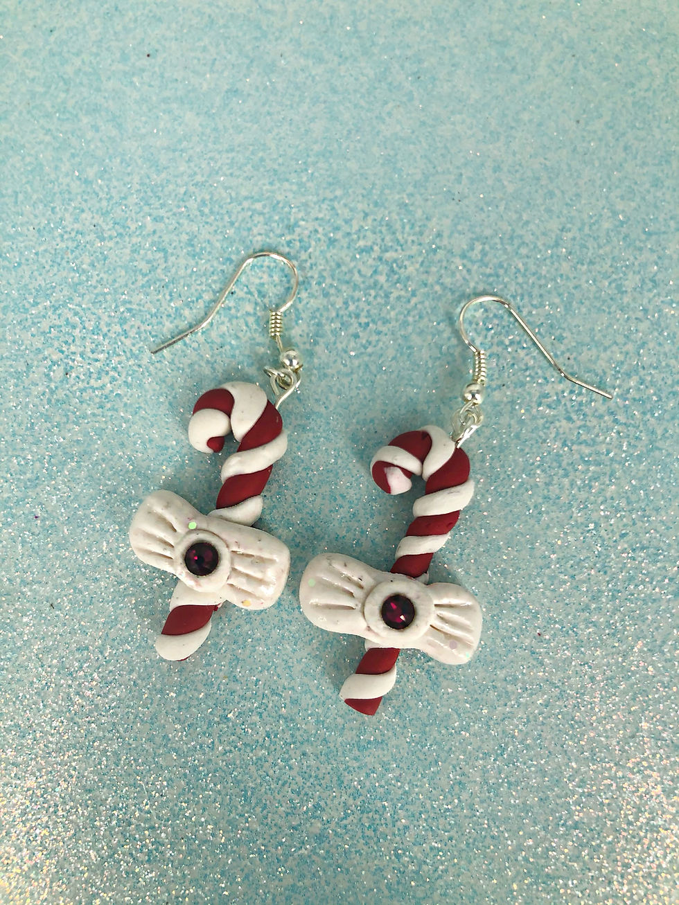 Thumbnail: Crystal Candy Cane Earrings