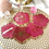 Thumbnail: Magenta Blooming Coaster Set with Rose Quartz Crystals