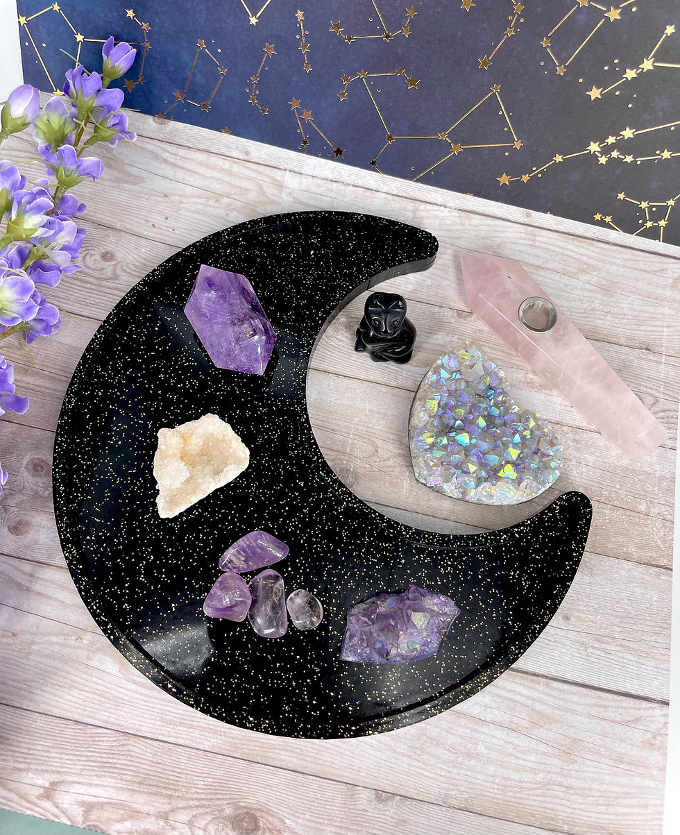 Black Galaxy Crescent Moon Dish