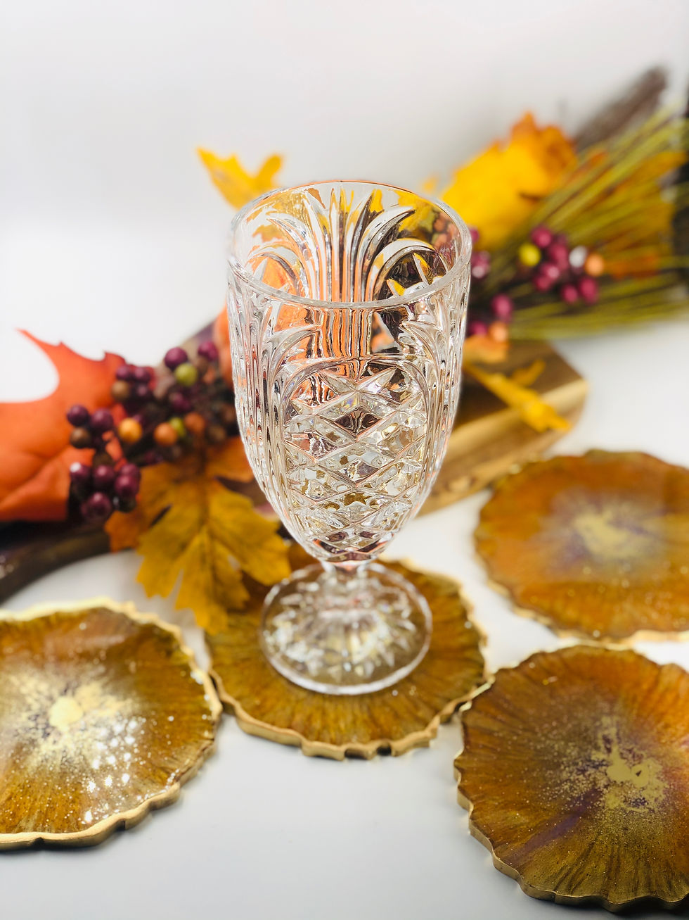 Thumbnail: Fall Amethyst Coaster Set in Orange