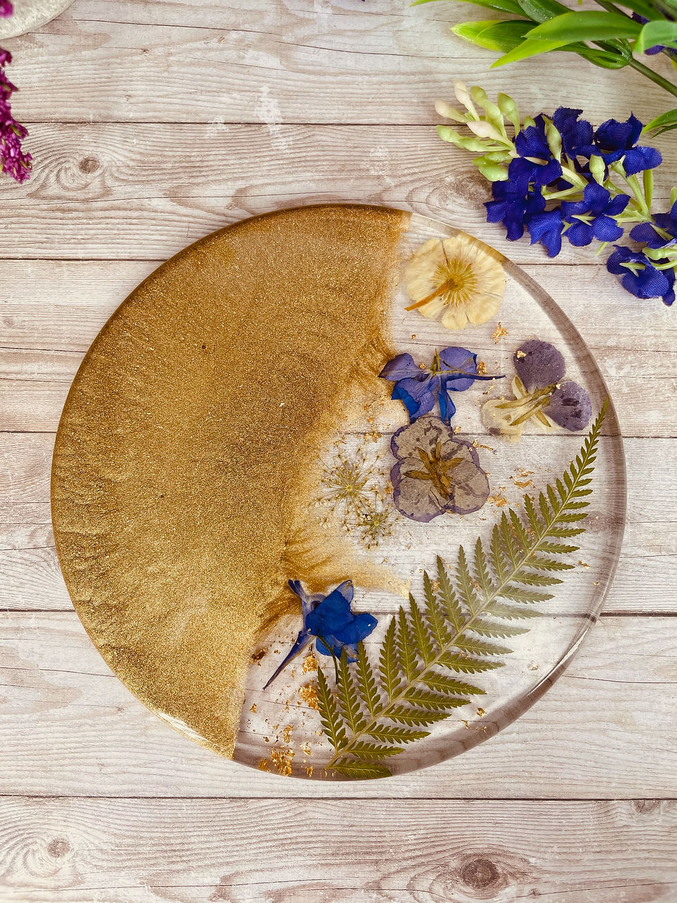 Thumbnail: Gold Crescent Moon Flower Coaster