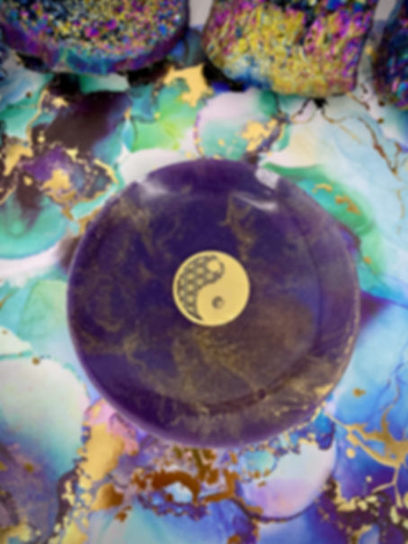 Sparkling Purple Galaxy Ying Yang Bowl