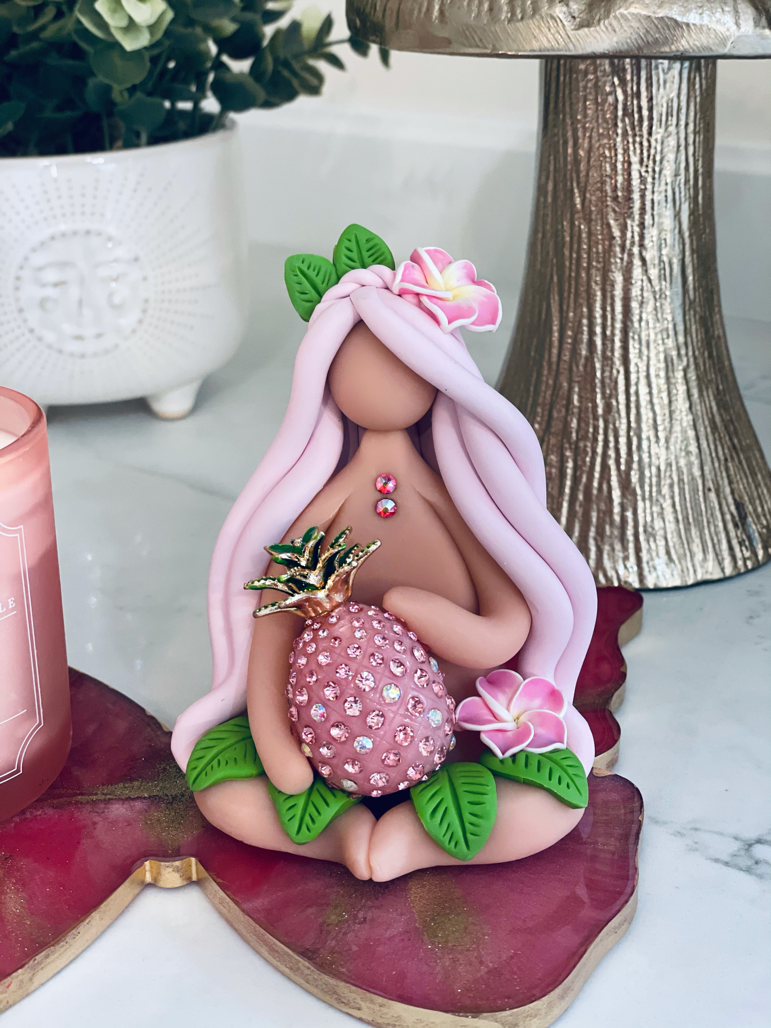Pink Pineapple Crystal Goddess