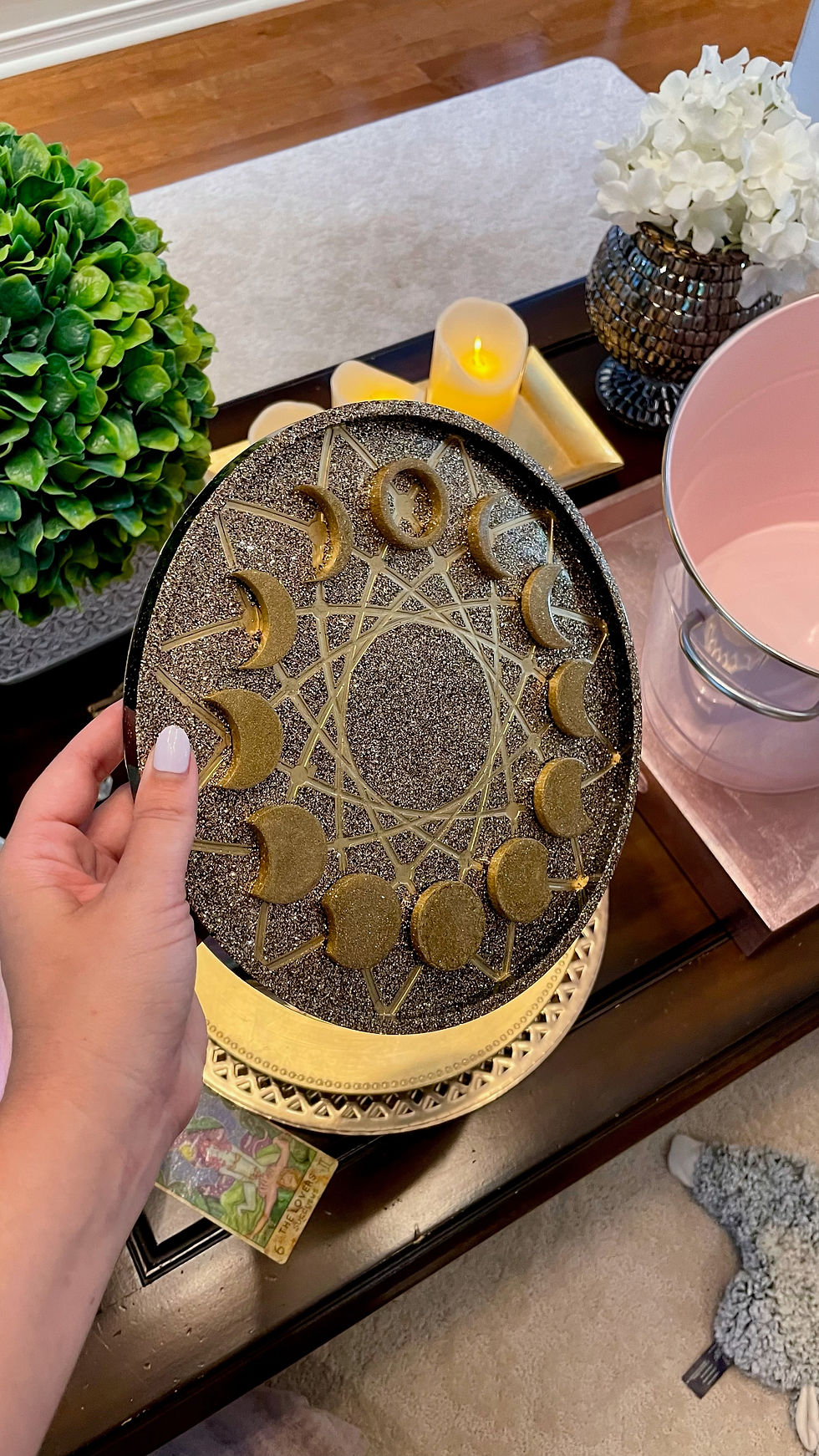 Thumbnail: Midnight Stars Moon Cycle Tarot Card Tray