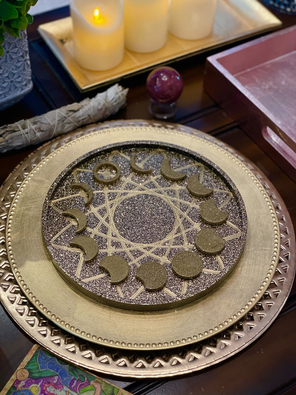 Thumbnail: Midnight Stars Moon Cycle Tarot Card Tray